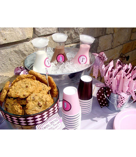 Milk and Cookies Birthday Party Printables Collection - Pink